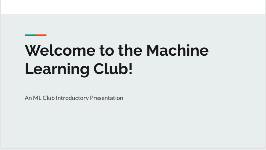 Welcome to ML Club!